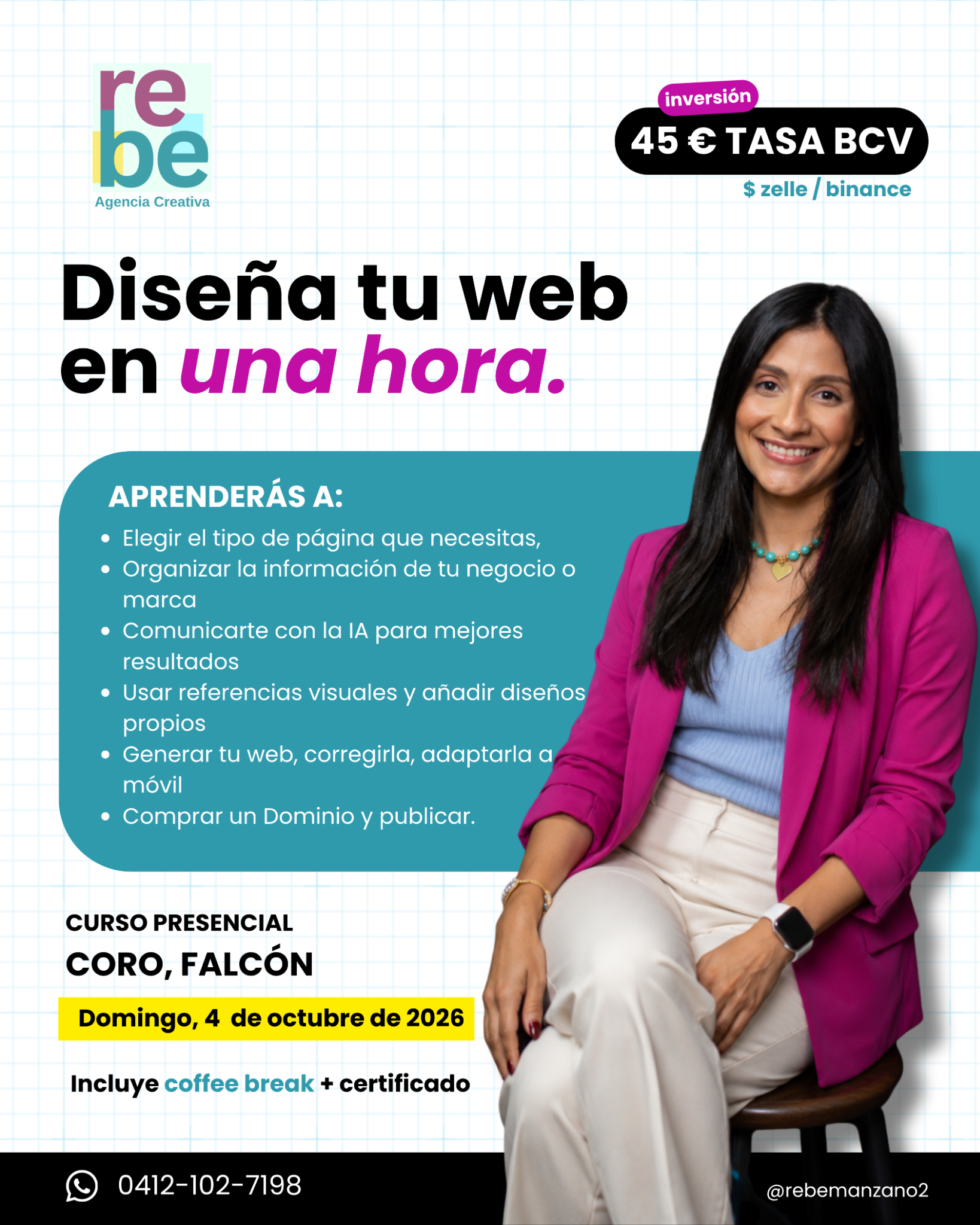 Flyer Diseña tu web en una hora